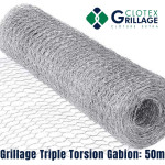 Grillage Triple Torsion Galvanisé Gabion 1,5m/50m